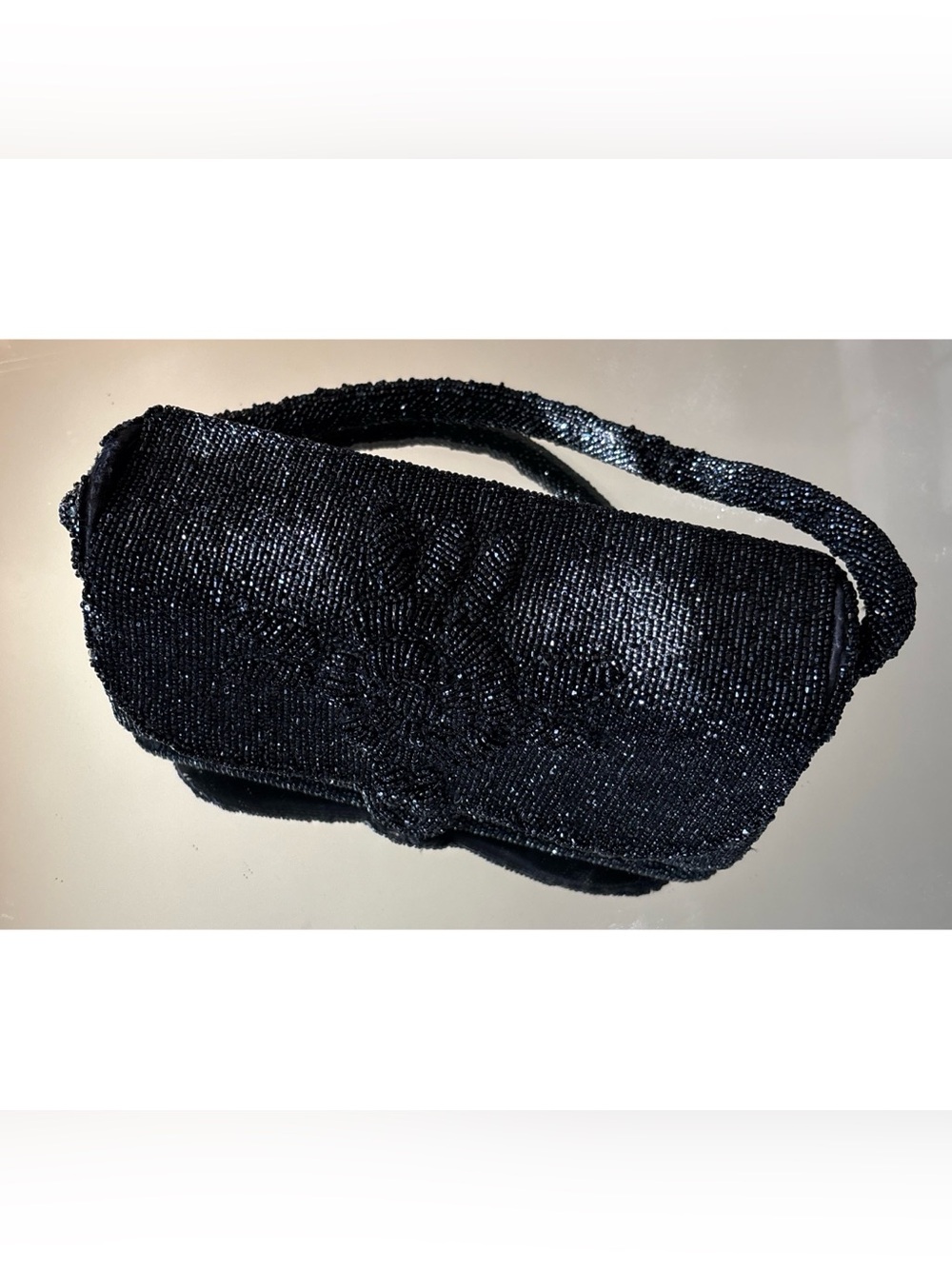 1950’s Delill Beaded Handbag Beaded Evening Clutch in Black ~ Stunning